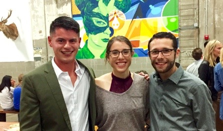 The three founders of the new Moishe House Cincinnati are (left to right): Sean Sherry, Becca Pollak, and Ben Pagliaro.